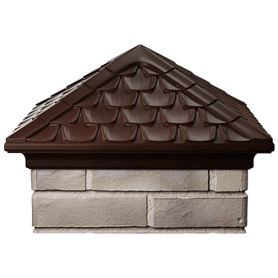 Колпак на столб забора ELBRUS Коричневый 1,5х1,5 кирпича Черепица фото 1