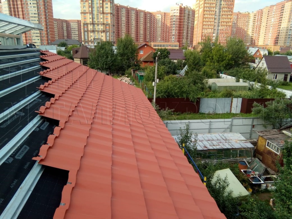 Металлочерепица Геркулес 8004 терракотовый Стальной Бархат от Центра Металокровли в Караганде