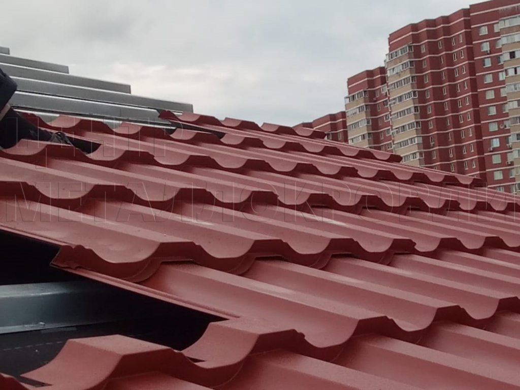 Металлочерепица Геркулес 8004 терракотовый Стальной Бархат от Центра Металлокровли в Караганде