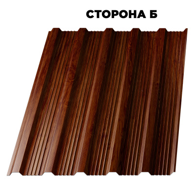 Профнастил НС-21 под дерево Античный Дуб 3D 0.45 мм SteelArt Россия сторона Б