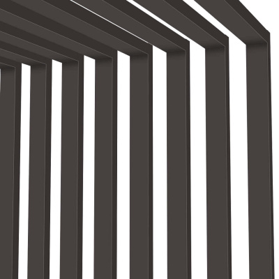 Декоративные рейки металлические RAL8019 Темный Шоколад на стенах и потолке в сборе