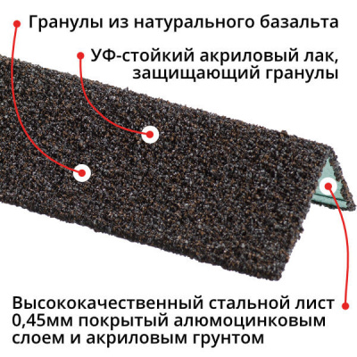 Уголок наружный металлический HAUBERK Кварцит Технониколь 1250мм