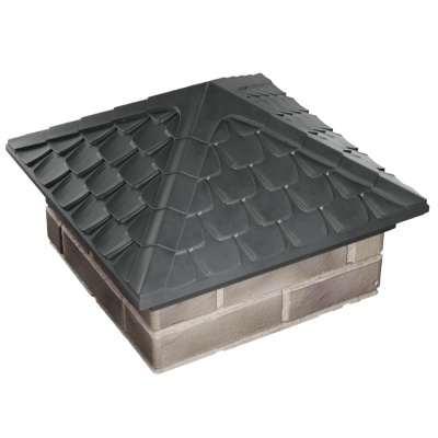 Колпак на столб забора ELBRUS Серый 1,5х1,5 кирпича Черепица фото 3